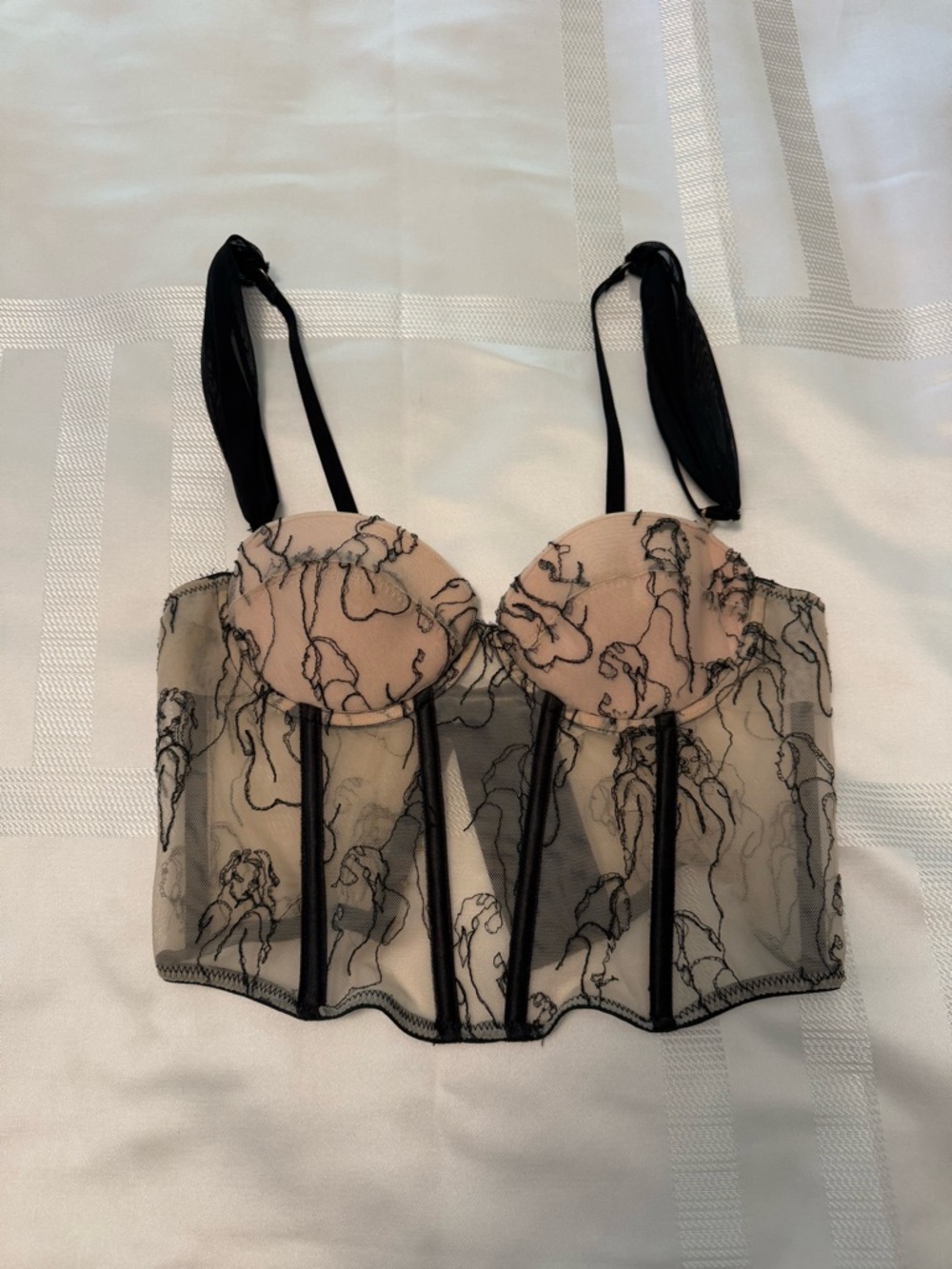 Sheer Black Lace Bustier